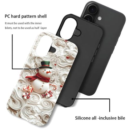 Compatible with iPhone 17,Anti-Scratch Glossy Case Cover,Christmas Snowmen Snowflakes - color: Christmas Snowmen Snowflakes, size: IPhone 17