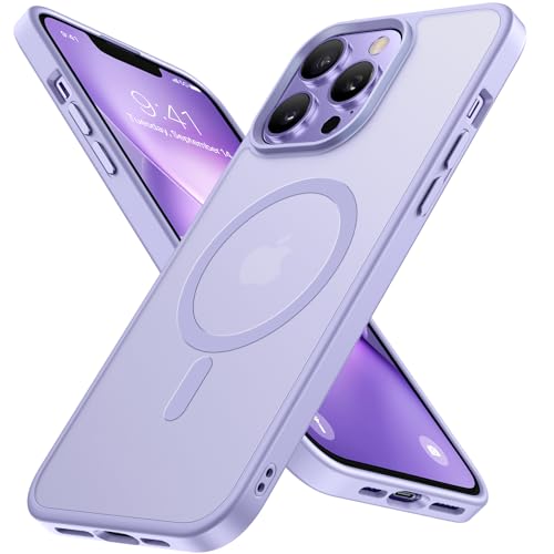 Miracase Magnetic for iPhone 12/12 Pro Case (Compatible with MagSafe) Military-Grade Protection, Anti-Fingerprint Translucent Matte Phone Cover for iPhone 12/12 Pro Case 6.1 inch, Light Purple - color: Light Purple, size: iPhone 12/12 Pro