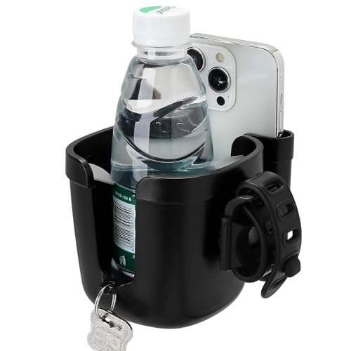 Accmor Stroller Cup Holder, Drinks Holder Bike Walker Wheelchair - color: Adjustable Strap-Black