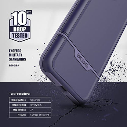 ENCASED (Rebel Series Purple iPhone 14 Case Protective - with Screen Protector - color: Purple, size: iPhone 14