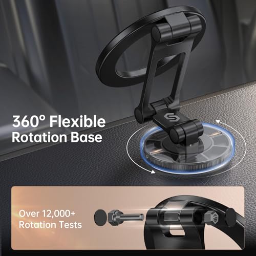 SYNCWIRE Fits MagSafe Car Mount Magnetic Phone Holder for Dash and Tesla - color: Carbon Fiber