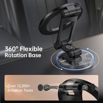 SYNCWIRE Fits MagSafe Car Mount Magnetic Phone Holder for Dash and Tesla - color: Carbon Fiber