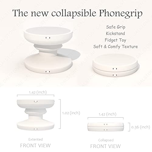 GRIPONG Cute Soft Silicone Cover Expandable Collapsible Mobile Phone Grip Stand Holder for Smartphone Tablet Cell Phone Accessory (White) - color: White