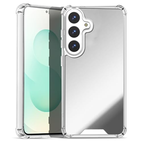 AICase Mirror Case for Samsung Galaxy S26, Mirror for Girls Women Makeup, Cute Glossy Hard Mirror Back+Clear Soft TPU Bumper Slim Fit Anti-Drop Shockproof Protective Phone Cover - color: Mirror, size: S26