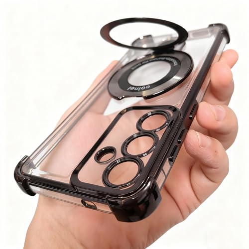 Case Compatible with Samsung Galaxy A15 5g Phone Case softcase Protective with Ring Stand Clear Phone Cover for Samsung a15 5g case,Black - color: Black, size: Samsung Galaxy A15