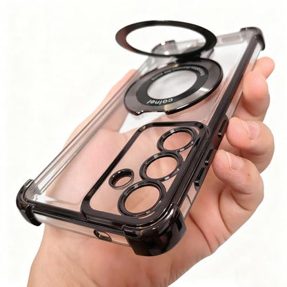 Case Compatible with Samsung Galaxy A15 5g Phone Case softcase Protective with Ring Stand Clear Phone Cover for Samsung a15 5g case,Black - color: Black, size: Samsung Galaxy A15