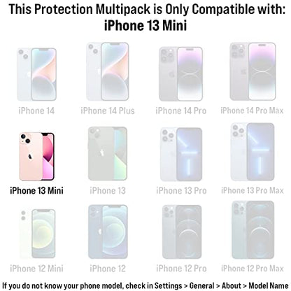 Scooch® Tempered Glass Multipack for iPhone 13 Mini, 3 Screen Protectors and 2 Camera Lens Protectors, Premium 9H Tempered Glass, Anti-Scratch, Anti-Fingerprint, Impact Resistant - size: iPhone 13 Mini