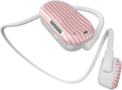 Purity Air Open Ear Headphones - True Air Conduction Wireless Bluetooth Open Ear Earbuds with Dual Mic for iPhone/Android - Secured Long Wearing Comfort, Sports Sweat Resistant (Pink Stripes) - color: Pink Stripes