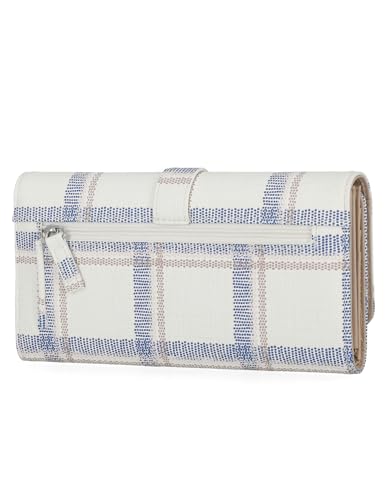 Mundi File Master Womens RFID Blocking Wallet Clutch Organizer With Change Pocket - color: Hemingway Plaid, size: One Size