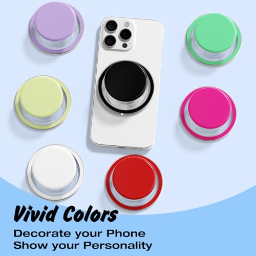 Svanove Magnetic Cell Phone Grip Compatible with Magsafe, Collapsible Phone Stand Holder Round Expanding Kickstand for iPhone Samsung Mobile Phones, Cute Soft Silicone Glossy Jelly, Black - color: Black, style: Magnetic