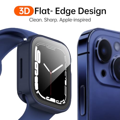 2-Pack Waterproof Case for 41mm Apple Watch Series 9/8/7 - color: Black/Blue, size: 41mm (Series 9/8/7)