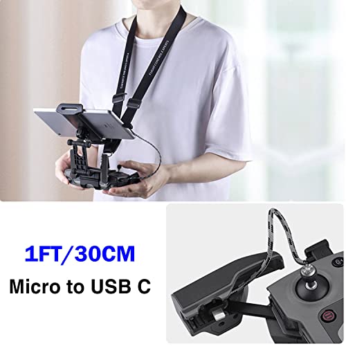 1FT Micro to USB C Remote Controller Cable for IPhone 17/16/15//Pro Max, DJI Mavic Mini, Mini SE, 2 Pro/Zoom,Mavic Air/Pro, Spark, DJI Drone to Tablet Cable OTG Data Cord Accessories (USB C Connector) - size: 1FT(12in), style: Micro to USB C