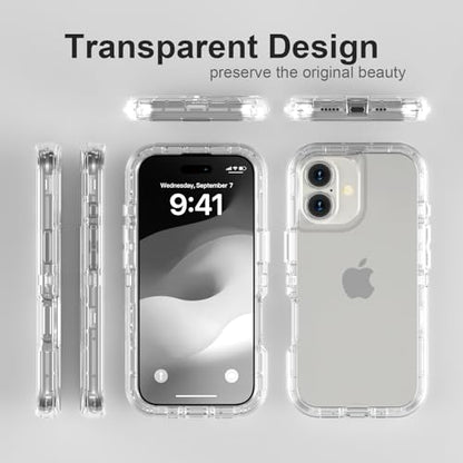 Follaroma for iPhone 17 Case, Heavy Duty Shockproof Protection Phone Cases, Anti-Drop, Dual Layer Transparent Protective Cover Compatible with iPhone 17, 6.3 inch, Crystal Clear - color: Clear, size: iPhone 17 6.3‘’