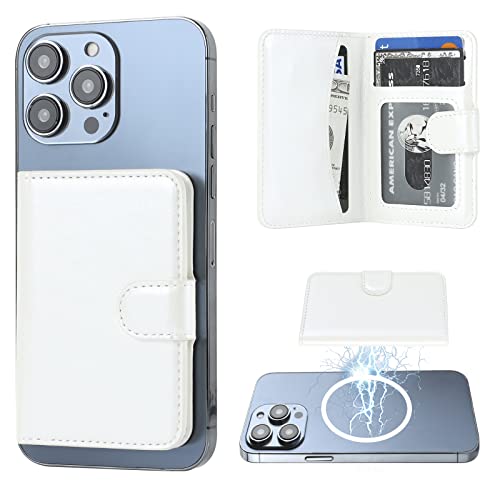 Bocasal for MagSafe Card Wallet for iPhone, White - color: White