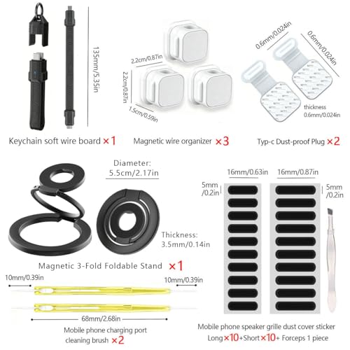 Phone Accessory,Magnetic Stand, Short Cable, Cleaning & organizing Tools