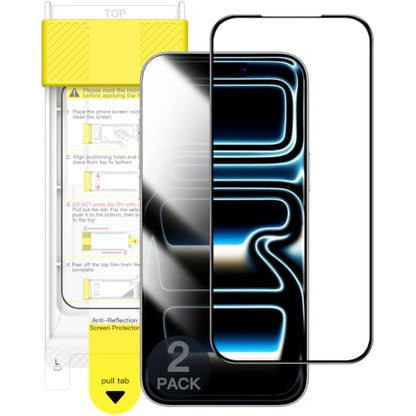 JETech Anti-Reflective 9H+ Screen Protector for iPhone 17 Pro Max, 2-Pack - size: iPhone 17 Pro Max