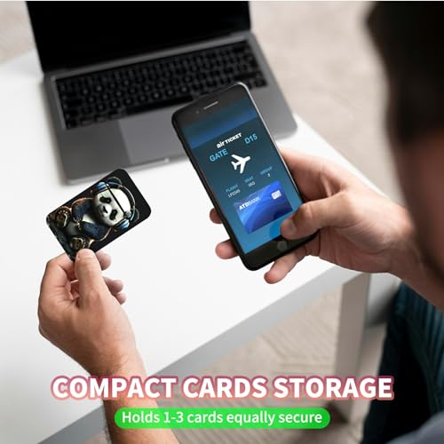 Phone Credit Card Holder Stick on, Phone Case Wallet, Cell Phone Pocket Self Adhesive Stretchy Lycra Stick on Wallet ID Credit Card Case Pouch Sleeve for All Smartphones, Cate Panda - color: 330