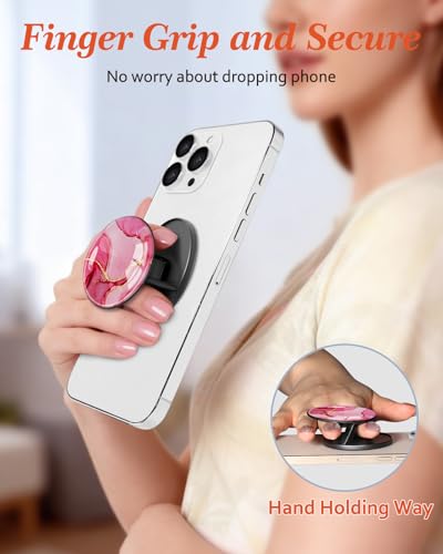 Magnetic Phone Grip, Cute Finger Grip Phone Stand, Marble - color: Marble