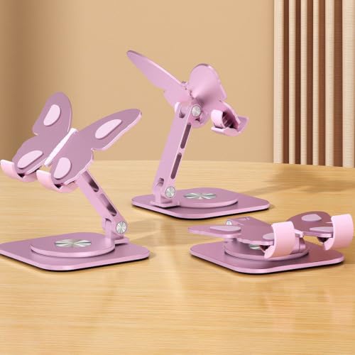 Phone Stand, Butterfly Shape Aluminum Alloy Mobile Phone Holder, Height Adjustable, Foldable Portable Stand, for Desktop Tablet (1PC)