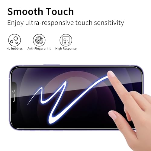 3 Pack Privacy Screen Protector foriPhone 12/12 Pro, 9H Hardness Double Shatterproof Anti-Spy Tempered Glass Film, Easy Installation, Case-Friendly - size: iPhone 12/12 Pro