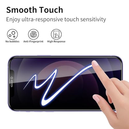 3 Pack Privacy Screen Protector foriPhone 12/12 Pro, 9H Hardness Double Shatterproof Anti-Spy Tempered Glass Film, Easy Installation, Case-Friendly - size: iPhone 12/12 Pro