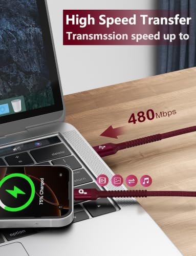 USB to USB C Cable 3A Fast Charging [2 Pack, 6FT], USB A to USB C Charger - color: Red, size: 6FT, style: USB A to USB C