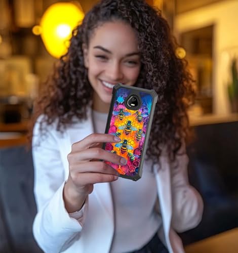 for Schok Volt Sv67q Sv67332 Case with Screen Protector, Military Grade Drop Protection, Dual Layer Hybrid Shockproof Protection TPU Phone Case for Schok Volt Sv67q, Illustration of Bees - color: Illustration of Bees