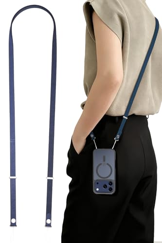 Magnetic Crossbody Strap for iPhone 17/Pro/Max/Air Phone Cases with Dual Lanyard Holes, Adjustable Neck Lanyard for Women & Men (Blue) - color: Blue