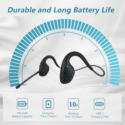 BANIGIPA Bluetooth Headset with Microphone, Open Ear Headphones with Mic