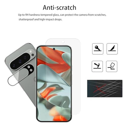 Privacy Screen Protector Designed For Google Pixel 9 Pro XL Anti Spy Private Tempered Glass Film 2-Pack Camera Lens Protector Film 2-Pack