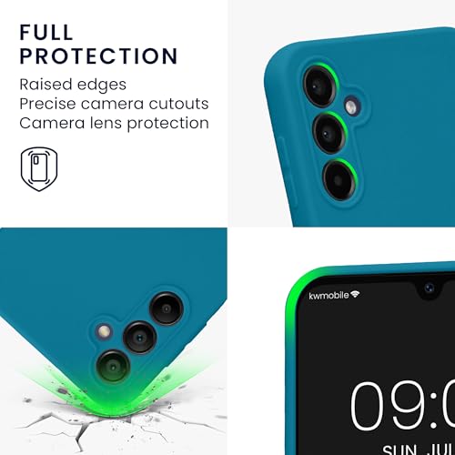 kwmobile Case Compatible with Samsung Galaxy A14 5G Case - Protective Slim TPU Phone Cover - Soft Matte Finish - Caribbean Blue - color: caribbean blue, size: Galaxy A14 5G