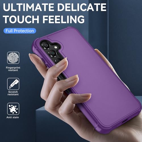 for Samsung Galaxy A16 5G Case : 3-Layer Shockproof Phone Cover with HD Screen Protector,Hybrid Protective Military-Grade Protection for Galaxy A16 5G Phone Case (Lilac Purple/Black) - color: Lilac Purple/Black