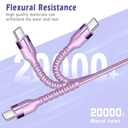 Exeric 3Pack 3FT Nylon Braided USB C to Lightning Cable, Fast Charger