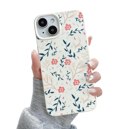 QLTYPRI for iPhone 13 Case Cute Pink Floral Flower, Branch Flower | Cute Flower Pattern Aesthetic Phone Case,Raised Camera Protection,Slim Soft TPU Shockproof Protective Cover for Girls Women - color: Branch Flower, size: iPhone 13