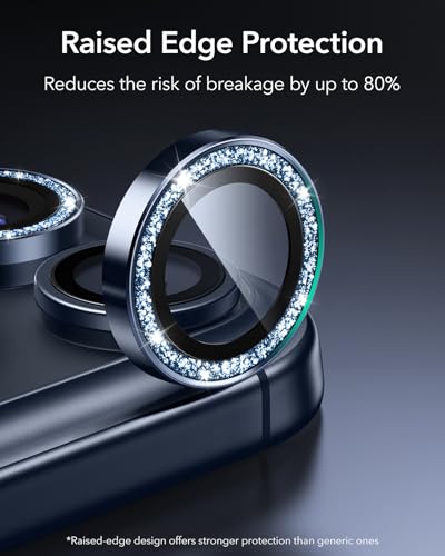 ESR for iPhone 17 Pro Max/17 Pro Camera Lens Protector, 1 Pack,Glitter Blue - color: Blue Shimmer