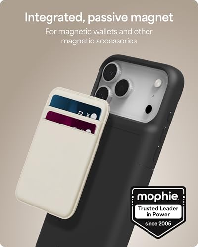 Mophie Juice Pack Battery Case for iPhone 17 Pro Max - Slim Charging Case, Up to 50% Extra Battery Life, High Impact Protection, Magnetic Back for Wallets & Mounts, Sustainable Material, Black - size: iPhone 17 Pro Max