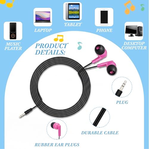 Kigeli 300 Packs Wired Earbuds Bulk, Pure Black - color: Pure Black