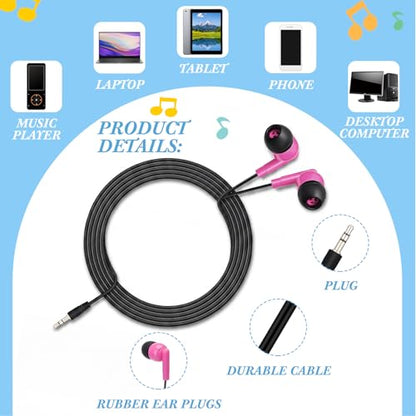 Kigeli 300 Packs Wired Earbuds Bulk, Pure Black - color: Pure Black
