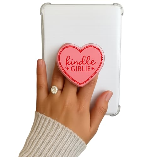 Heart Kindle Girlie Grip Compatible with Magsafe, Cute Pink Magnetic eReaders Holder,Fully Enclosed Magnets,Collapsible Accessory Charms for Kindle,Book Lover Gifts - color: Kindle Girlie magnetic