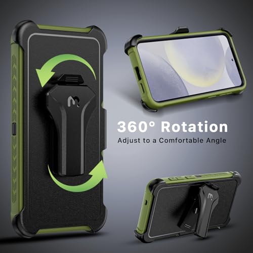 M MYBAT PRO for Samsung Galaxy S25 Plus Case with Belt Clip Holster - color: Army Green, size: Samsung Galaxy S25 Plus