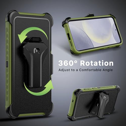 M MYBAT PRO for Samsung Galaxy S25 Plus Case with Belt Clip Holster - color: Army Green, size: Samsung Galaxy S25 Plus
