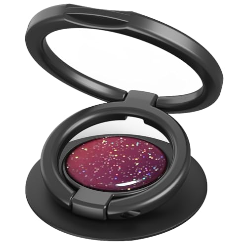 Phone Grip, Phone Ring Holder Finger Kickstand, Foldable & Adjustable Double Metal Cell Phone Rings Gripper Stand for iPhone Samsung &Other Phones - Sparkle Red - color: Sparkle Red