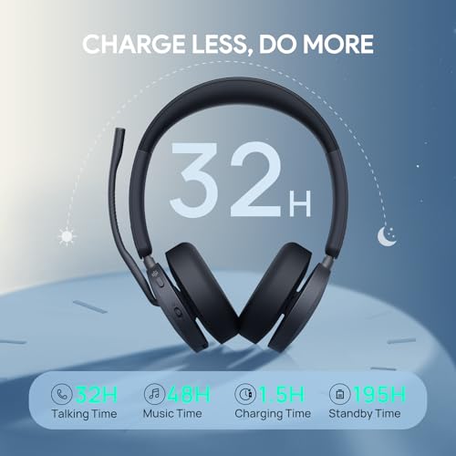 Yealink WH68 Wireless Headsets with 6 Mics for Work Active Noise Cancelling - style: WH68 UC