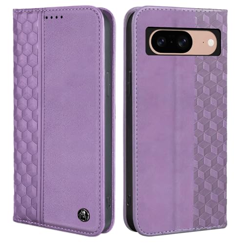 Wallet Case for Google Pixel 8 6.2 inch 2023 - [Strong Magnetic] PU Leather Folio Flip Case with Card Holder Kickstand Protective Phone Cover - Purple - color: Purple, size: Google Pixel 8 6.2"
