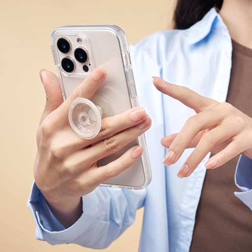 PopSockets Adhesive Phone Grip, Holder- Clear Glitter - color: Clear Glitter, style: Adhesive