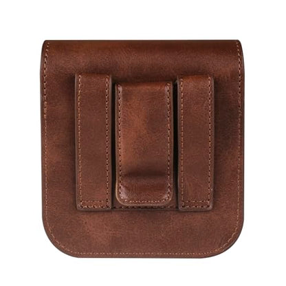 Cellphone Waist Bag with Card Holder Compatible with Samsung Galaxy Z Flip 6/Z Flip 5/Z Flip 4/Z Flip 3/Z Flip 4G 5G, Mens Leather Holster Case with Belt Clip Carrying Case Waist Bag for Cellphone - color: Brown