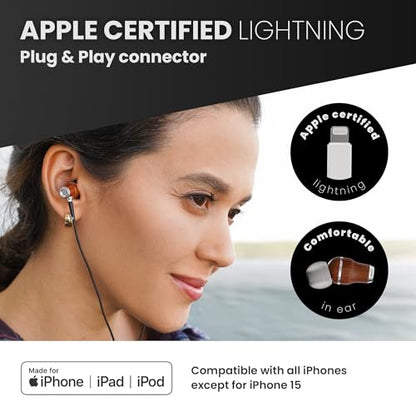 Symphonized Premium Wooden Wired Earbuds with Microphone (Lightning) - color: White, style: Lightning