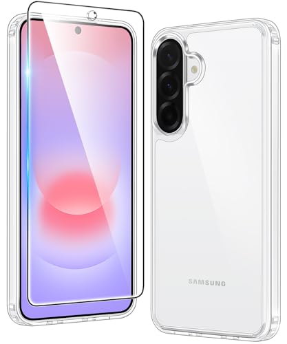 FNTCASE for Samsung Galaxy A37-5G Case: Galaxy A36 Phone Clear Cases | Screen Protector, Anti Yellowing, Military Grade Drop Protection Cover, Shockproof Protective Bumper, Transparent Phonecase - color: B-Clear, size: for Galaxy A37/A36 (6.7 inch)