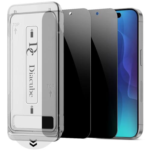 2 PACK Privacy Screen Protector for iPhone 17, [27° Anti-Spy] 9H Hardness Shatterproof Tempered Glass with [Easy Installation Frame with Auto Dust Removal] Bubble Free, Case-Friendly, HD Full Coverage - size: iPhone 17