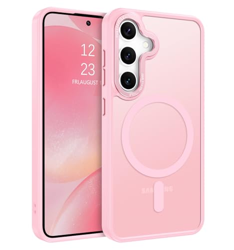 BENTOBEN Magnetic for Samsung Galaxy S24 Plus Case [Compatible with Magsafe] Translucent Matte Slim Thin Shockproof Anti-Yellow Women Men Protective Phone Cover for Galaxy S24 Plus 6.7", Tender Pink - color: Tender Pink